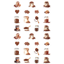 30 Sheets Coffee Girl Character Sticker-Mellow coffee beans