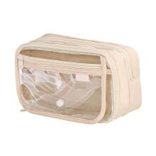 Simple Pen Case Aesthetic Pencil Case Clear Pen Pouch Pen-Beige