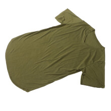 Olijfgroen Katoen T-Shirt V-Hals Casual En Ademend