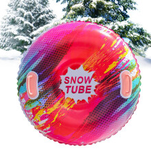 Snow Tube Sled For Adults And Kids, Inflatable Ergonomic Sled For Winter Sports, Trail Sledding Red