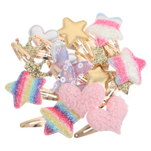 8Paare Kinder Haaraccessoires Metall Stern Schmetterling Glitzer Clips