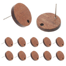 20Stk Holz Ohrstecker Rund Leicht Ohrschmuck Basteln Zubehör