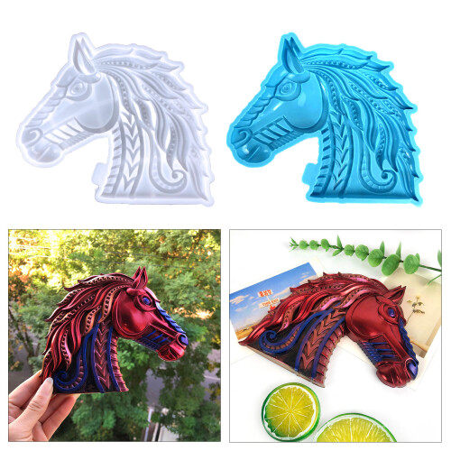 Durable Silicone Mold for Creating Horse Themed Wall-White 2