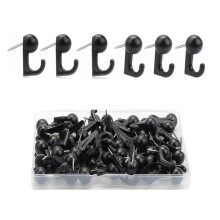 30/50 Pcs Bulletin Board Hooks Push Pin Hooks-Black 50