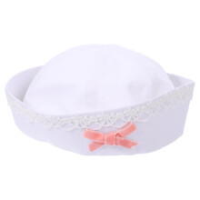 Weißer Baumwolle Wassersport Bowknot Matrosenhut Damenstil