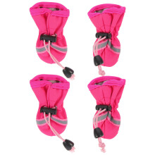4Stk Pink Wasserdichte Hundeschuhe Rutschfest Outdoor Petschuhe