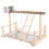1Set Mehrfarbiger Vogelstand Holz Papageiensitz Mit Doppelfutterschale 7