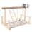 1Set Mehrfarbiger Vogelstand Holz Papageiensitz Mit Doppelfutterschale 9