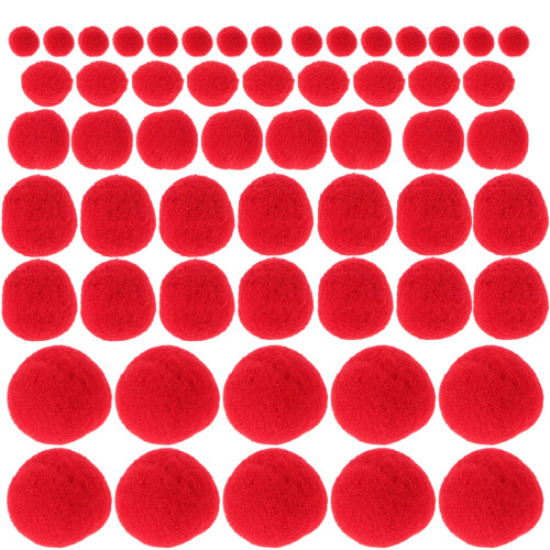500Stk Rote Handgemachte Polyester Pompoms Für Basteln Und