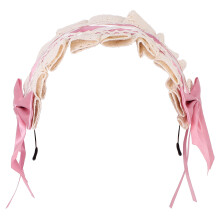 1Stk Rosa Lolita Haargummi Spitze Bowknot Damen Cosplay Accessoire