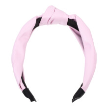 Breites PU Leder Damen Haarband Rutschfest Rosa
