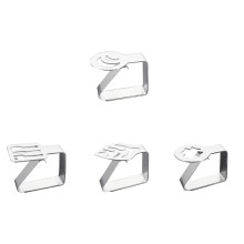4Stk Tischdeckenklammern Silber Mit Rutschfestem Design