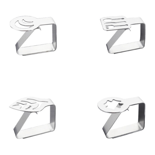 4Stk Tischdeckenklammern Silber Mit Rutschfestem Design 2
