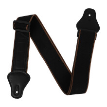 1Ud Cinturón Para Guitarra Negro De Piel Y Cómodo Y Resistente