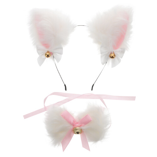 1Ensemble -Tête Cosplay Oreilles De Chat Blanches En