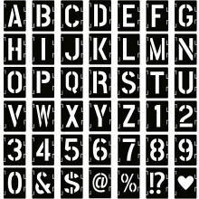 42Piece Letter Stencils Set, 515 cm Reusable Plastic Alphabet Stencil