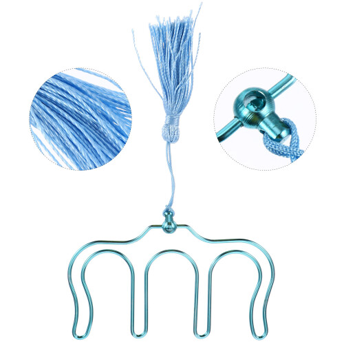 1Ud Clip Metálico Azul Para Libro De Con Y Borla 2