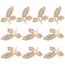10Pcs Shiny Golden Mini Leaf Charms Metal DIY Phone Case Accessories