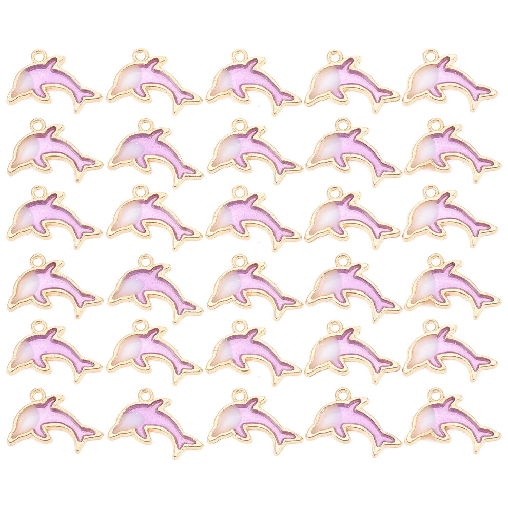 40Szt Zawieszki Bransoletki I Naszyjniki Stop Fioletowy Diy-image