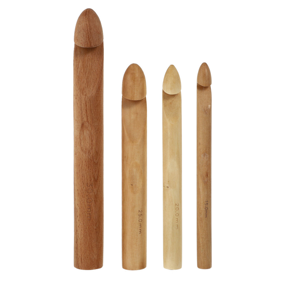 4Szt JasnobrąZowe Drewniane SzydełKa Do RobóTek RęCznych-image