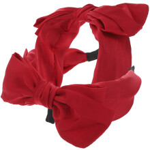 2Stk Dunkelrote Dekorative Bowknot Haarbänder Aus Weichem Material