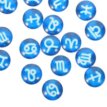 20Pièces Cabochons Verre Bleu Ronds Pour Décorations DIY