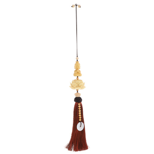 Guanyin Buddha Holz Anhänger Auto Retro 2