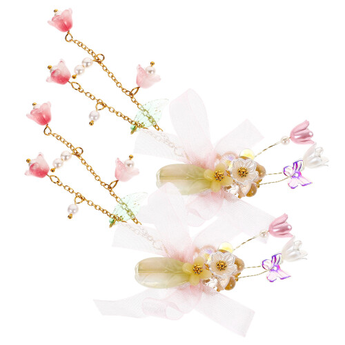 1Par Presilhas Com Tassel Rosa Para