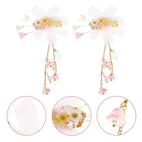 1Par Presilhas Com Tassel Rosa Para 2