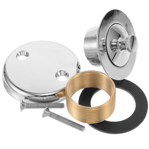 1Conjunto Montagem Banheira Cromado Com Tampão E