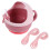 1Conjunto Tigelas De Com Ventosa Prateadas Silicone 1