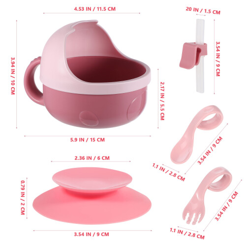 1Conjunto Tigelas De Com Ventosa Prateadas Silicone 1