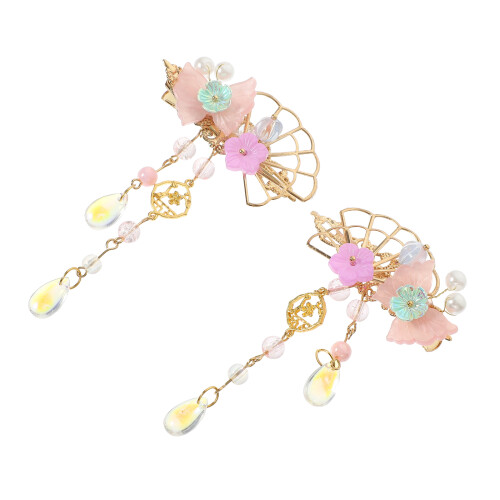 1Par Presilhas Antique Com Tassel Para Mulheres Multicolor