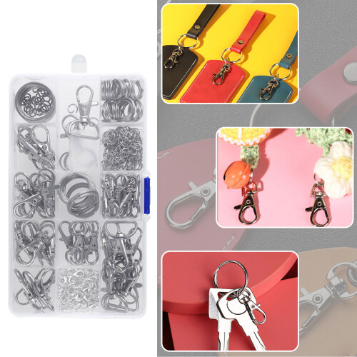 Keychain Keyring with Chain Jump Rings Hooks for Keychain 1