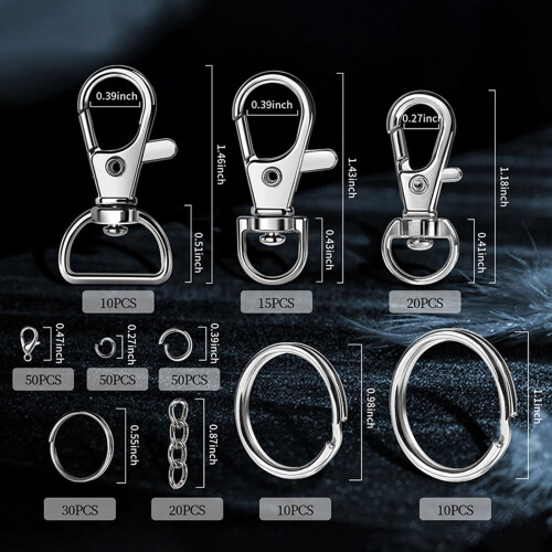 Keychain Keyring with Chain Jump Rings Hooks for Keychain 2