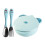 1Conjunto Tigela Infantil Azul Aço Para Comida E 2