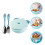 1Conjunto Tigela Infantil Azul Aço Para Comida E 5