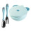 1Conjunto Tigela Infantil Azul Aço Para Comida E 6