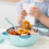 1Conjunto Tigela Infantil Azul Aço Para Comida E 9