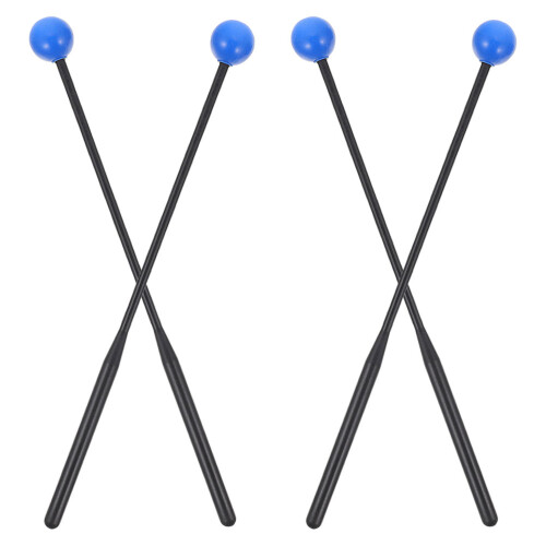 2Pares Baquetas Para Percussão Infantil ABS E Borracha Multicolorido