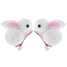 1Par Acessórios De Brancos Coelho Pelúcia Infantil Charmoso