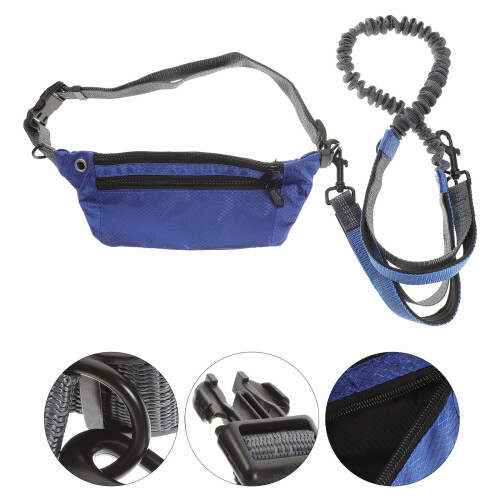 1Conjunto Coleira Ajustável Com Bolsa Para Cachorro Preto 2