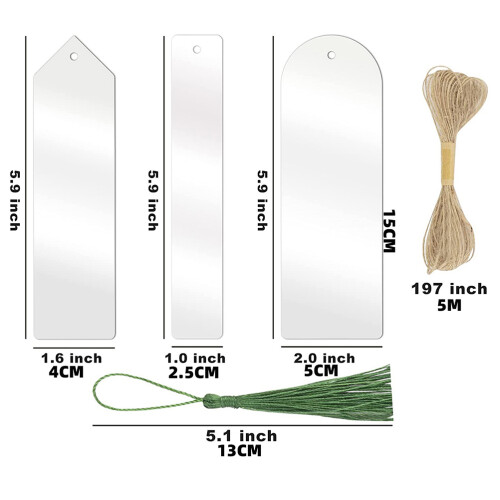 1Conjunto Bookmarks DIY Acrílico Com Cordão De Nylon Para Decoração 1