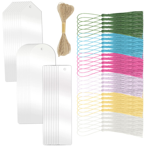 1Conjunto Bookmarks DIY Acrílico Com Cordão De Nylon Para Decoração 2