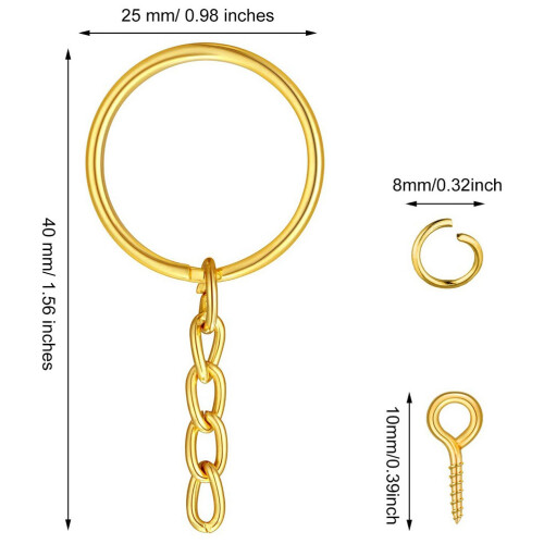 1Conjunto Argolas Metálicas Para DIY Chaveiros Acessórios 1