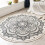 Βαμβακερό πλενόμενο χαλί Boho Mandala, μοναδικό αντιολισθητικό υπόστρωμα από λάτεξ με 8