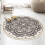 Βαμβακερό πλενόμενο χαλί Boho Mandala, μοναδικό αντιολισθητικό υπόστρωμα από λάτεξ με 2