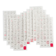 12 Blatt Datumsaufkleber, Kalenderaufkleber,