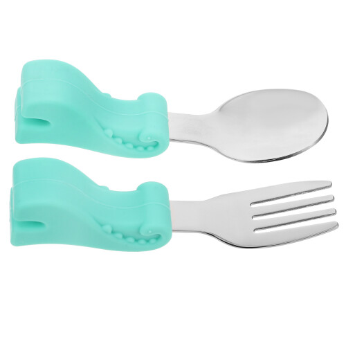 Talheres Bebê Silicone Treinamento Diversão