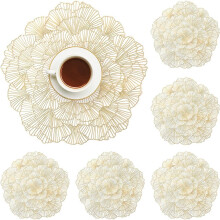 Manteles individuales antideslizantes con diseño calado para la decoración de la mesa del comedor.